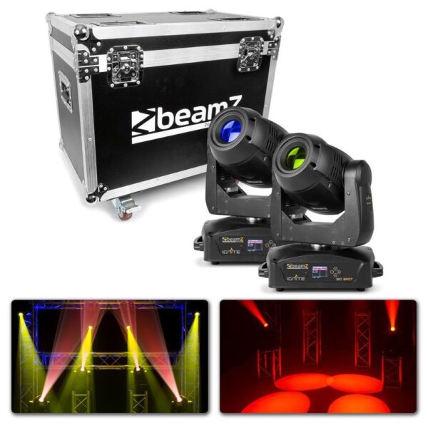 Aanbieding BeamZ Set van 2 IGNITE180 spot LED Moving Heads in Flightcase (ean 8715693294989)