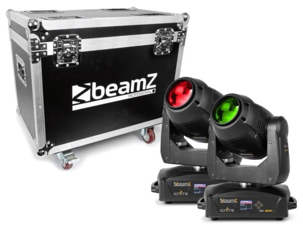 Aanbieding BeamZ Set van 2 IGNITE180B LED Moving Heads in flightcase (ean 8715693295009)