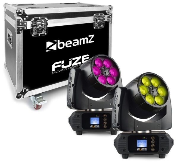 Aanbieding BeamZ FUZE610Z Wash set van 2 moving heads in flightcase (ean 8715693310146)