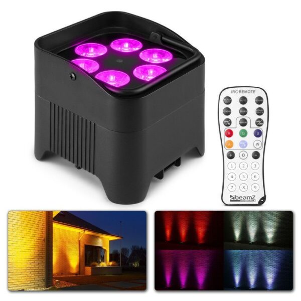 Aanbieding BeamZ BBP96S accu Uplight met 6x 12W LED&apos;s en draadloze DMX (ean 8715693311280)