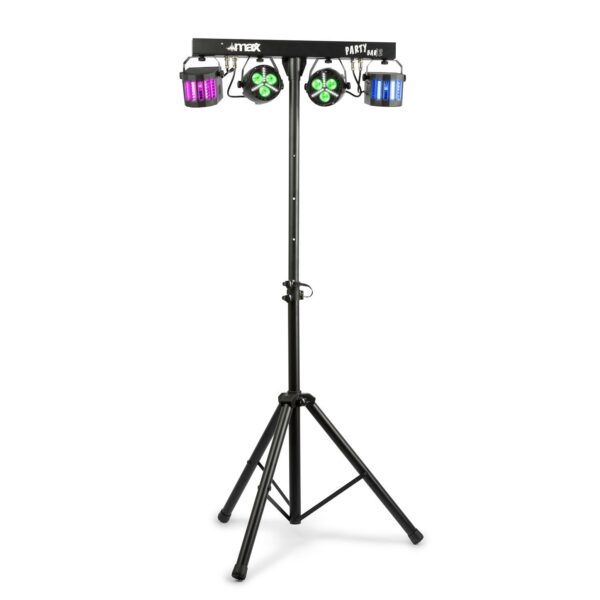 Aanbieding MAX Partybar12 lichtset - 2x PAR spot met strobe en 2x Derby (ean 8715693311907)