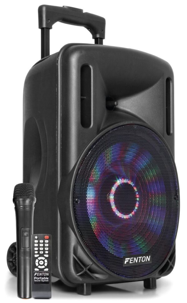 Aanbieding Retourdeal - Fenton FT10LED karaoke speaker 450W 10" met LED (ean 8715693299699)