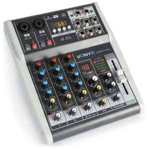 Aanbieding Vonyx VMM-K402 4 kanaals muziekmixer met Bluetooth en effecten (ean 8715693292299)