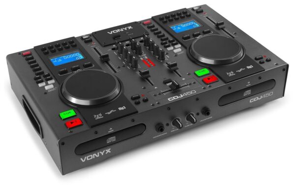 Aanbieding Vonyx CDJ450 Dubbele CD/USB mp3 speler en mixer met Bluetooth (ean 8715693306439)