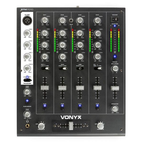 Aanbieding Vonyx STM-7010 Mixer 4-Kanaals DJ Mixer met USB (ean 8715693266412)