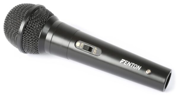 Aanbieding Fenton DM100 zwarte dynamische microfoon voor o.a. karaoke en DJ&apos;s (ean 8715693013818)