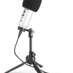 Aanbieding Vonyx CM320S USB studio microfoon met tafelstandaard - Titanium (ean 8715693329568)
