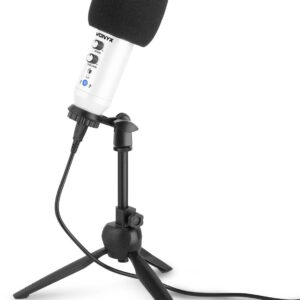 Aanbieding Vonyx CM320W USB studio microfoon met tafelstandaard - Wit (ean 8715693329599)