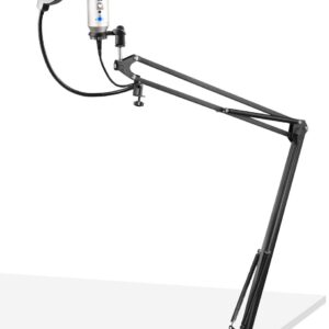 Aanbieding Vonyx CMS320S studio USB microfoon met echo en arm - Titanium (ean 8715693329650)