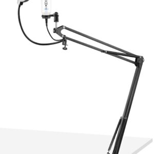 Aanbieding Vonyx CMS320W studio USB microfoon met echo en arm - Wit (ean 8715693329681)