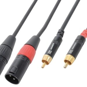 Aanbieding PD Connex Kabel 2x XLR Male - 2x RCA 1.5m Black (ean 8715693060089)