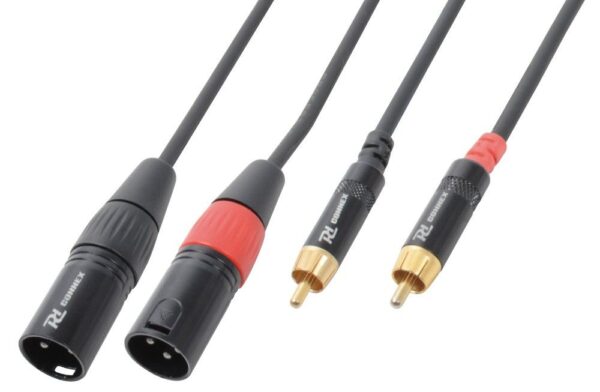 Aanbieding PD Connex Kabel 2x XLR Male - 2x RCA 1.5m Black (ean 8715693060089)