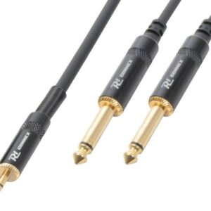 Aanbieding PD Connex Kabel 3.5 Stereo jack - 2x 6.3 Mono jack 3m (ean 8715693268386)