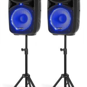 Aanbieding Vonyx VPS102A geluidsinstallatie 600W met stands en LED&apos;s (ean 8715693308020)