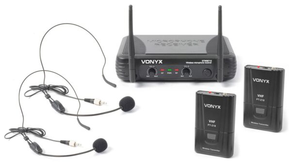 Aanbieding Vonyx Headset draadloos microfoonsysteem 2-kanaals VHF STWM712H (ean 8715693266825)