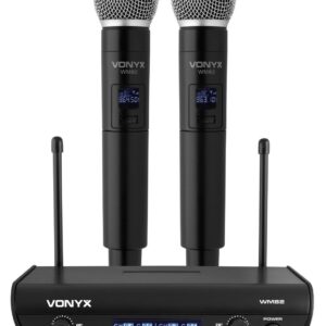 Aanbieding Vonyx WM82 draadloze microfoonset met twee UHF handmicrofoons (ean 8715693301434)