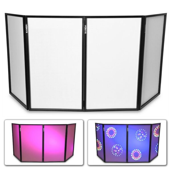 Aanbieding Vonyx DB2 inklapbaar DJ booth scherm - 280 x 120cm totaal (ean 8715693288308)