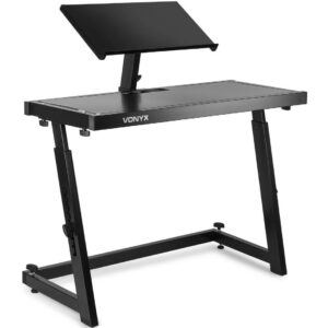 Aanbieding Vonyx DB10 DJ meubel in hoogte verstelbaar met plateau voor laptop (ean 8715693288346)