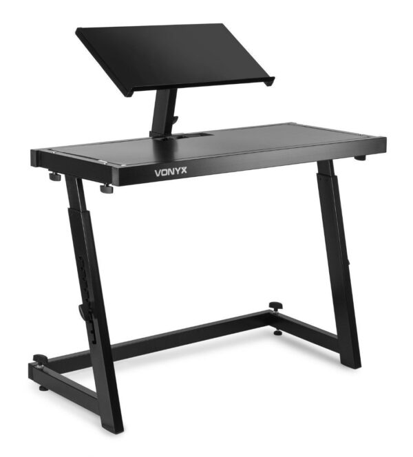 Aanbieding Vonyx DB10 DJ meubel in hoogte verstelbaar met plateau voor laptop (ean 8715693288346)