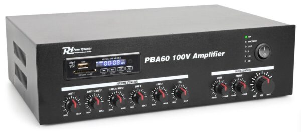 Aanbieding Power Dynamics PBA60 100V versterker 60W met mp3 speler