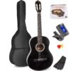 Aanbieding MAX SoloArt klassieke akoestische gitaar (39") starterset - Zwart (ean 8715693319934)