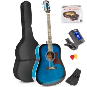 Aanbieding MAX SoloJam Western akoestische gitaar starterset - Blauw (ean 8715693328967)