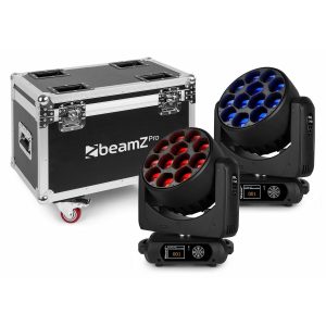 Aanbieding Retourdeal - BeamZ MHL1240 moving head 12x 40W - 2 stuks in flightcase (ean 8715693314228)