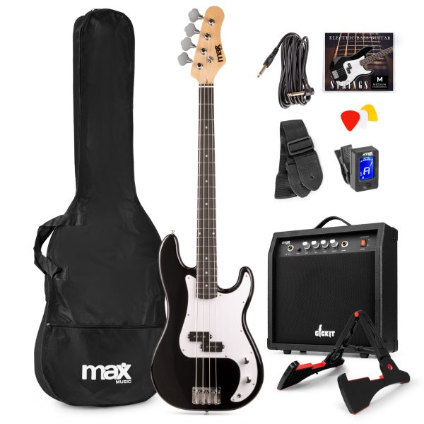 Aanbieding Max Gigkit Basgitaar met 40 Watt versterker - Gitaarstandaard - (ean 8715693171112)