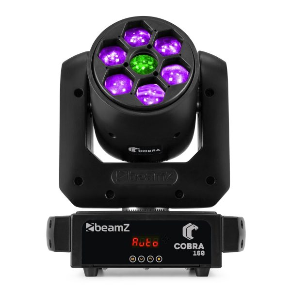 Aanbieding BeamZ Cobra160 -100 Watt Spot Moving Head met 6x 10 Watt RGBW B-Eye (ean 8715693341478)