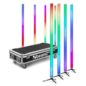 Aanbieding BeamZ Professional Kratos LED tubes op accu - 8 stuks - in flightcase (ean 8715693339109)