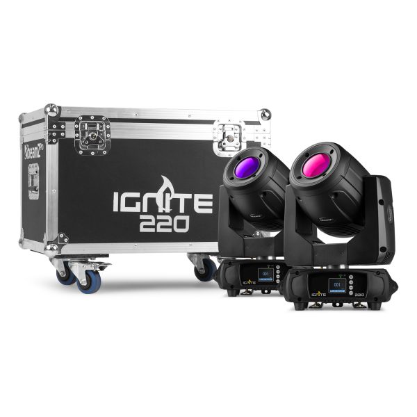 Aanbieding BeamZ Professional IGNITE220 moving head set van 2 stuks in flightcase (ean 8715693341577)