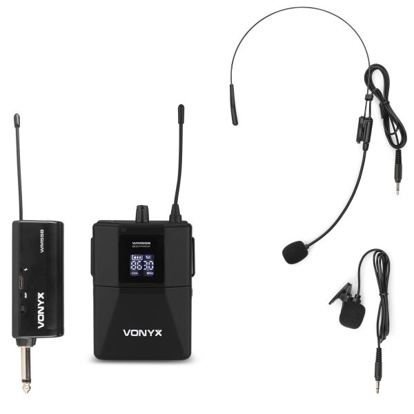 Aanbieding Vonyx WM55B draadloze headset microfoon met bodypack - 10 kanalen - (ean 8715693343441)