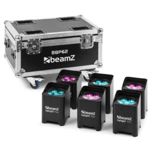 Aanbieding BeamZ set met 6x BBP62 uplights voor binnen en buiten in flightcase (ean 8715693342901)