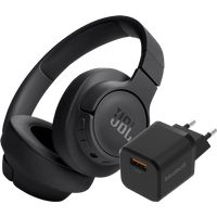 Koop JBL Tune 720BT Zwart + BlueBuilt Quick Charge Oplader met Usb A Poort 18W Zwart - JBL