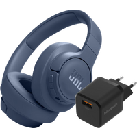 Koop JBL Tune 770NC Blauw + BlueBuilt Quick Charge Oplader met Usb A Poort 18W Zwart - JBL