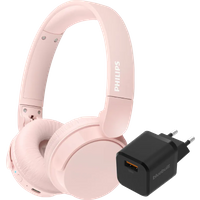 Koop Philips TAH4209 Roze + BlueBuilt Quick Charge Oplader met Usb A Poort 18W Zwart - Philips