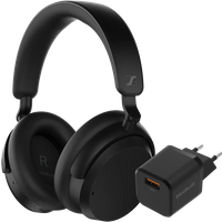 Koop Sennheiser Accentum Wireless Zwart + BlueBuilt Quick Charge Oplader met Usb A Poort 18W - Sennheiser