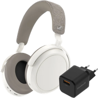 Koop Sennheiser Momentum 4 Wireless Wit + BlueBuilt Quick Charge Oplader met Usb A Poort 18W - Sennheiser