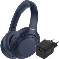Koop Sony WH-1000XM4 Blauw + BlueBuilt Quick Charge Oplader met Usb A Poort 18W Zwart - Sony