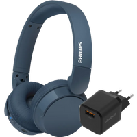 Koop Philips TAH4209 Blauw + BlueBuilt Quick Charge Oplader met Usb A Poort 18W Zwart - Philips