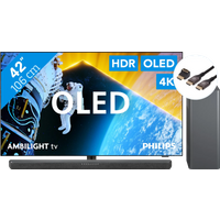 Koop Philips 42OLED809 - Ambilight (2024) + Philips TAB6309 + BlueBuilt HDMI Kabel - Philips
